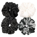 Scrunchies Hair Ties for Women - Big Silk Satin Scrunchie Exra Large Jumbo Gaint Oversized Pact of 4 Scrunchy for Curl Thick Hair Ligas Para el Cabello De Mujer Decoration Hair Accessories Gift