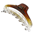 Camila Paris CP2380 French Hair Clip for Women, Medium Narrow, Brown / Cristal, Girls Hair Claw Clips Jaw Fashion Durable Styling Hair Accessories for Women, Strong Hold No Slip Grip, Made in France