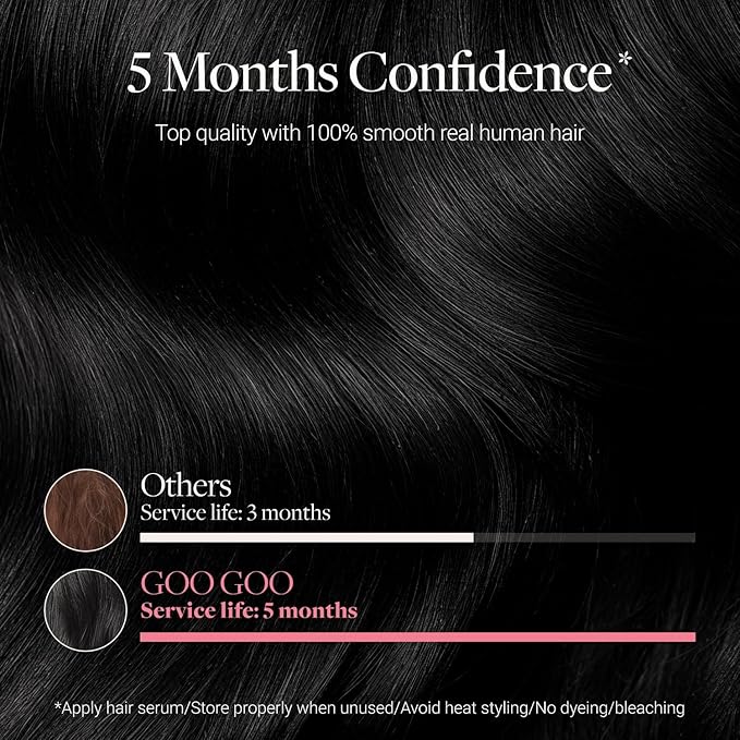 GOO GOO Genius Tape in Hair Extensions, Hand Tied Tape Weft, 1 Jet black, 14inch 50g 20pcs, Remy Human Hair, Seamless Invisible Tape, Natural Blend, Lightweight