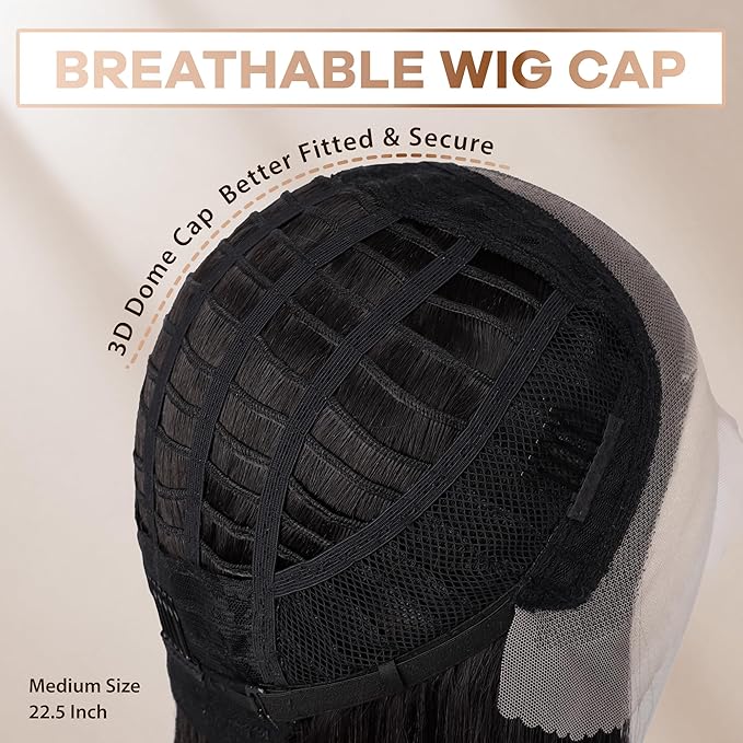 BLL Synthetic Lace Front Wig,13x4 Lace Wig Pre-Plucked Long Straight Glueless 1B Black Wigs For Black Women 26inch Ready to Wear Wigs Beginner Friendly