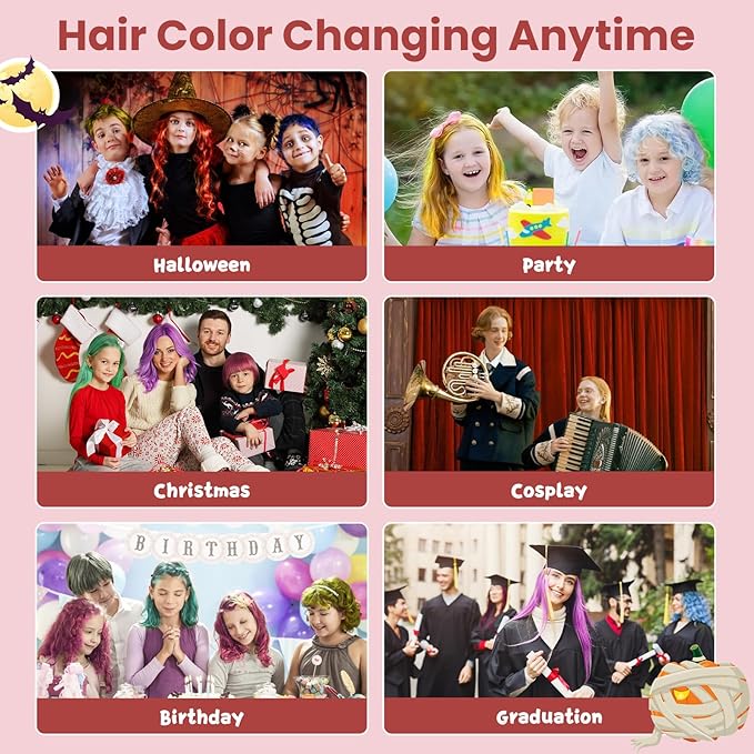 Temporary Black Hair Color Wax for Kids, Washable Colored Hair Styling Mud, Women Men Style Dye for Girls Boys Teens, Instant Hair Coloring Gel Cream for DIY Cosplay Halloween Children's Day