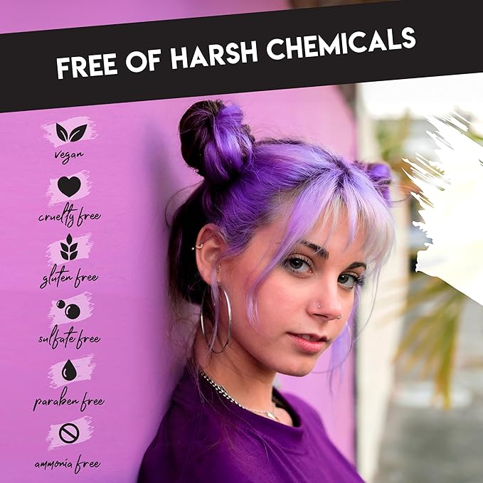 Color Lux Direct Vibes Semi-Permanent Hair Color, Magenta, Vibrant & Long-Lasting Shade, Ammonia-Free, Vegan, Sulfate-Free, Paraben-Free, 8 fl oz