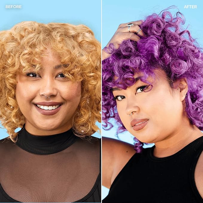 Overtone Semi Permanent Hair Color Conditioner, Vibrant Purple, 8 oz, Nourishing, Damage-Free, Color Depositing Mask for All Hair Types with Shea Butter & Coconut Oil, Vegan & Cruelty-Free