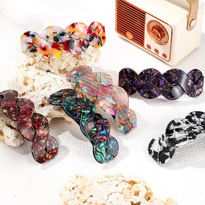Geyoga 6 Pieces Vintage Hair Barrettes for Women Retro Flower French Pearl Crystal Rhinestones Clips Hair Pins for Women Styling Accessories(Gorgeous Style)
