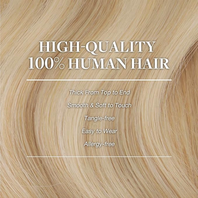 GOO GOO Clip in Hair Extensions Real Human Hair, Remy Human Hair Extensions Clip ins for Women, Natural Human Hair, 24inch 170g 7Pcs, #18A/613A Dark Blonde Highlighted Bleach Blonde