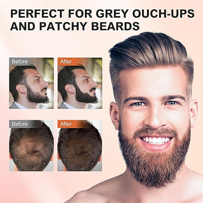 Root Touch Up Color Powder for Women's Gray and Thinning Hair, Men's Beard Line and Bald Spots - Instantly Covers Hairline Shadows (Red Brown)