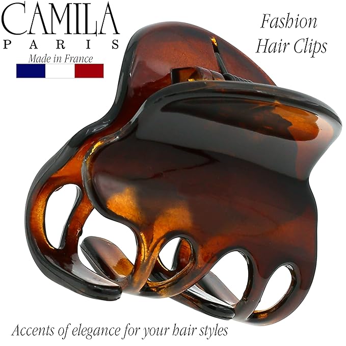 Camila Paris NV87 French Hair Clip for Women, Small Tortoise Girls Hair Claw Clips Fashion Durable Hair Accessories for Women, Luxury Ladies Strong Hold No Slip Grip Clamp, Made in France
