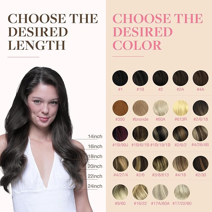 GOO GOO Tape in Hair Extensions Human Hair, 2A Light Brown, 26inch 60g 20pcs, Skin Weft Seamless Invisible, Silky Straight with Thick Ends, Remy Human Hair
