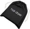 Bememo Hair Dryer Bags Drawstring Bag Hairdryer Container, 11.8 by 13.8 Inch(Cotton,Black)