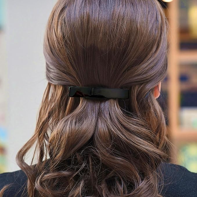 Fsmiling Hair Barrettes for Women French Hair Barrette Clip Small Acetate Hair Clips Barrette No Slip Hair Accessories 3-Pack
