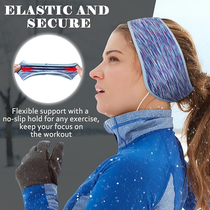 beister Ear Warmers for Women and Men, Fleece Winter Running Headbands with Ear Muffs, Windproof Thermal for Outdoor Sports