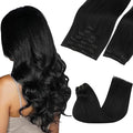GOO GOO Clip in Hair Extensions Real Human Hair, Remy Human Hair Extensions Clip ins for Women, Natural Human Hair, 22inch 220g 9Pcs, #1 Jet Black