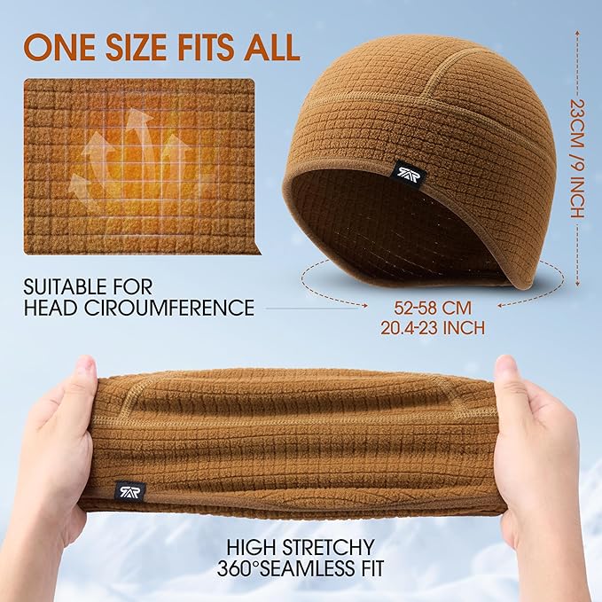 Skull Cap Helmet Liner, Winter Thermal Cycling Cap for Men & Women, Lightweight Cycling Hat for Biking Running Outdoor Work