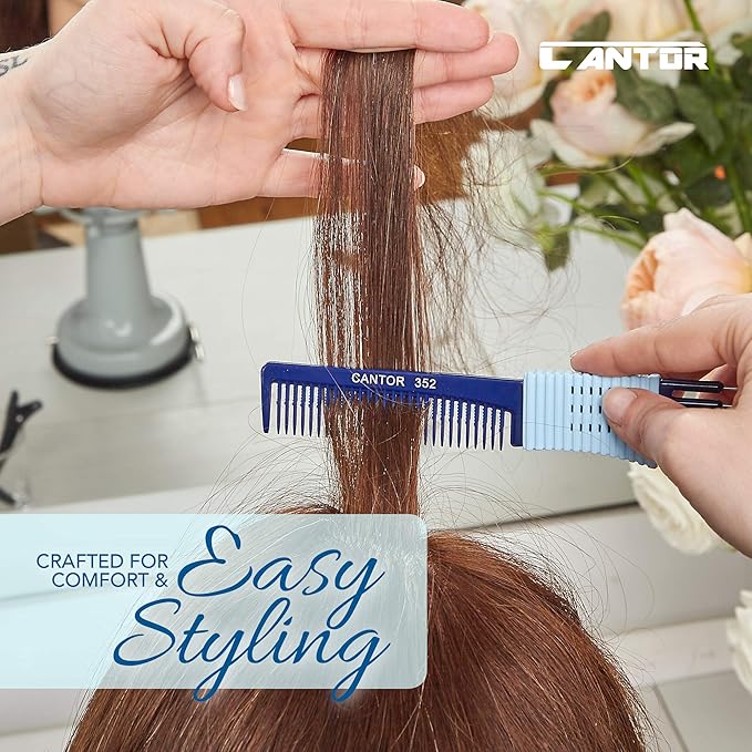 Lift Teasing Comb and Hair Pick - Stainless Steel Detangler Gripper - Anti Static Comb for All Hair Types - By Cantor
