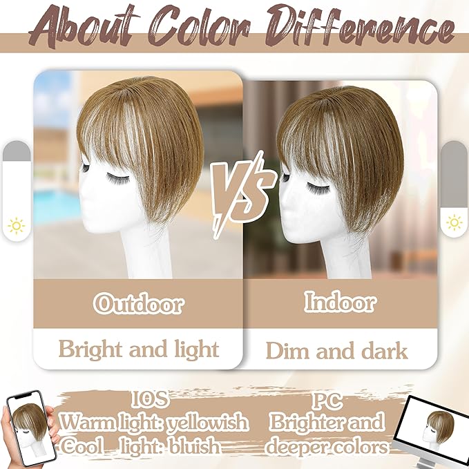 Hair Toppers for Women Real Human Hair - 360° Coverage Brown Clip In Topper with Bangs for Thinning Hair Upgraded 5×9 cm Silk Base Ideal for Everyday Use