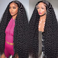 13x6 Lace Front Wigs Human Hair 200 Density Deep Wave HD Lace Front Wigs Human Hair Curly Glueless Wigs Human Hair Pre Plucked 13x6 HD Frontal Lace Front Wigs for Women (24 Inch)