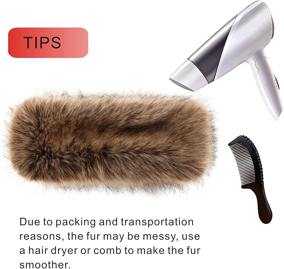 Faux Fur Headband for Women Winter Earwarmer Earmuff with Elastic
