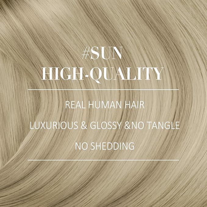 YoungSee Blonde Hair Extensions Clip ins Ombre Ash Blonde Mix Platinum Blond Clip in Hair Extensions Real Human Hair Balayage Clip in Hair Extension Human Hair for Natural Look 7pcs 120g 20inch