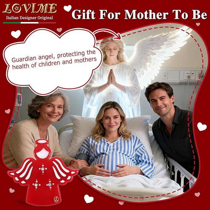 Mom To Be Gift "Guardian Angel" Premium Acetate French Hair Barrette Clip, Christian Pregnancy Gifts for Expecting Mom, Unique Wishing Well Cheer Mom Gift, First Time Moms Gifts With Gift Box