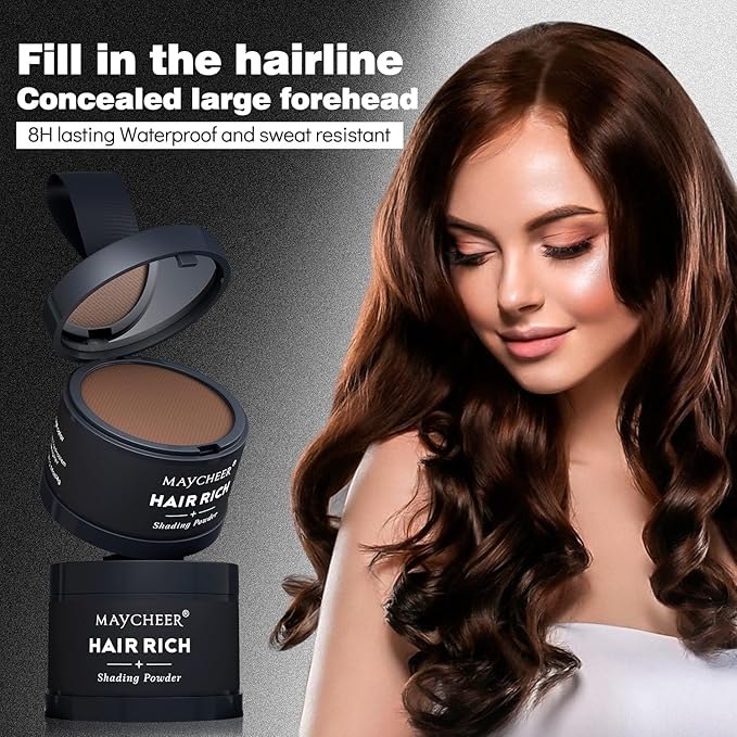 Maycheer Hairline Powder for Women - Hair Rich Shading Powder, 30 Colors Magic Root Cover Up (Dark Purple 15)
