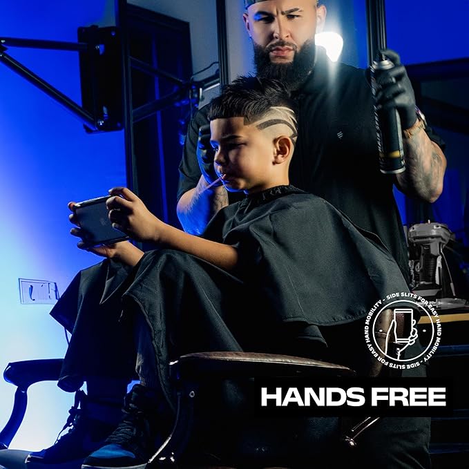 Barber Strong The Barber Cape Haircut Cover for Men, Hair Repelling and Static-Reducing Material, Water Resistant Fabric