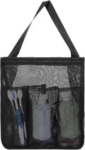 Portable Mesh Shower Caddy, Quick Dry Hanging Shower Bag with Zipper and Side Pockets, Freestanding Showers Tote Bag for College Dorm, Bathroom, Gym, Travel