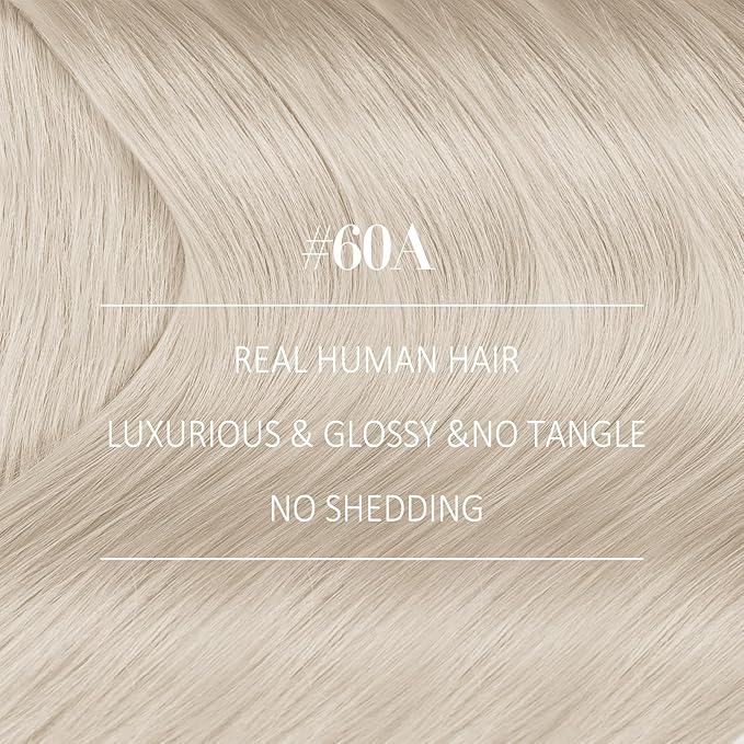 YoungSee Clip on Hair Extensions White Blonde Clip in Hair Extensions Human Hair Platinum Blonde Long Straight Hair Extension Clip ins 22In 120G 7Pcs