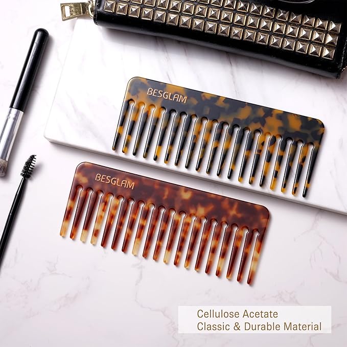 Wide Tooth Comb for Curls & Thick Hair - Large Detangling Comb for Women, 6 Inch Full-hand Length Acetate (Anti-Static), Wet/Dry Use, Reduces Breakage, (Tokyo)