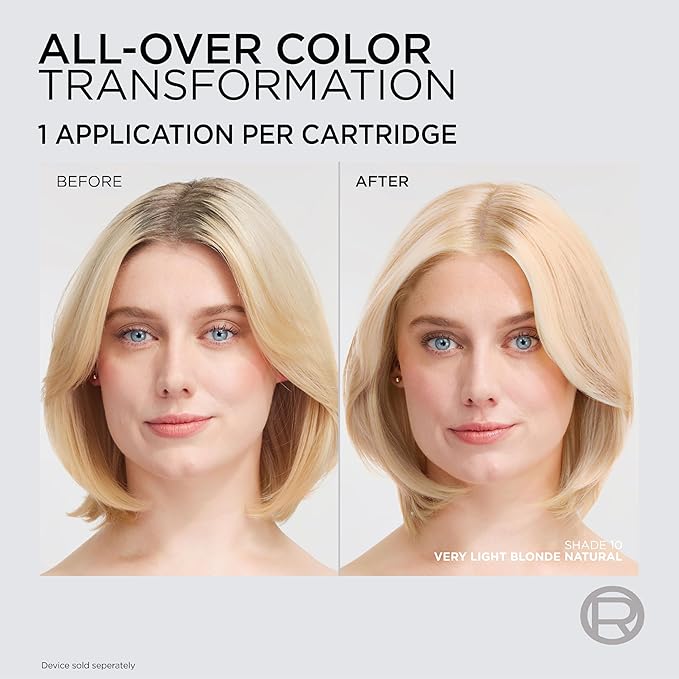 L'Oreal Paris Colorsonic Permanent Hair Dye Cartridge, Hair Color for Root Touch Up, Gray Coverage or All Over Color in just 5 Minutes, 10 Very Light Natural Blonde (Coloring Device Sold Separately)