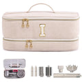 Initial Personalized Hair Tools Travel Bag Double-Layer Hair Dryer Case Compatible with Shark FlexStyle/SmoothStyle, Dysson Airwrap & Supersonic – Hair Tool Organizer for Travel & Home