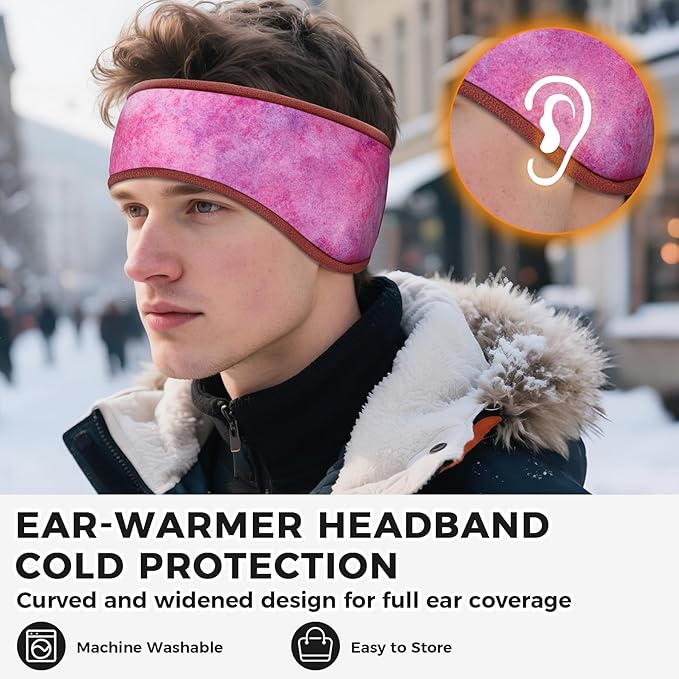Winter Warmers Headbands for Women Men Soft Cold Weather Ear Headband Fleece Ear Muffs for Running Cycling Ski Hike
