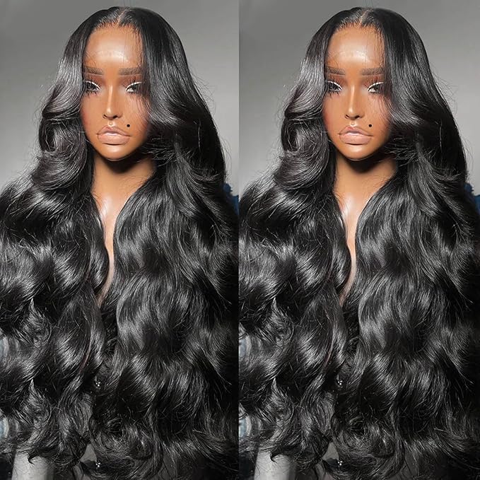 Human Hair Wig 13x6 Body Wave Lace Front Wigs Pre Plucked 200 Density HD Transparent Lace Frontal Wigs Human Hair Glueless Wigs for Women Bleached Knots 26inch