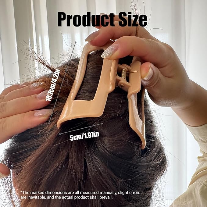 6Pcs 4.2in Medium Extra Soft Hair Claw Clips, more Cozy Flexible and Unsnappable, Enhanced Non-Slip, Stronger Grip, Barrettes for Thick or Fine Hair, Beauty Accessory for Women and Girls(6Pcs)