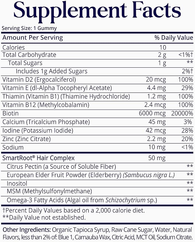 SugarBearPro Hair Vitamin Gummy 6 Month Supply Extra Strength Biotin 6000mcg, Growth for Men & Women, Vegan Vitamin B12, MSM, Inositol, Omega 3, Elderberry, Certified Kosher, Halal, Cruelty-Free