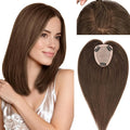 Rich Choices Human Hair Toppers for Women-100% Real Remy Hair Topper No Bang-Upgraded 150% Density 9 * 12CM Lace Base-Clip in Hairs Topper for Thinning Hairs-12Inch #2R Chocolate Brown