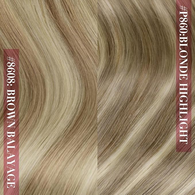 YoungSee Highlights Clip in Hair Extensions Human Hair Brown Highlight Clip in Extensions Light Brown with Blonde Real Hair Extensions Clip in Human Hair Easy to Wear 7Pcs 120G 20Inch