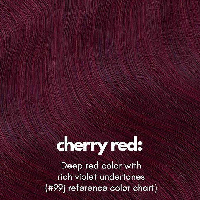 Irresistible Me Real Human Hair Extensions Clip Ins – 100% Human Hair Clip In Extensions for Length & Volume – Invisible Extension – Heat Resistant & Dyeable – Cherry Red, 24 Inches