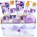 BODY & EARTH Gift Baskets For Women 11 Pcs Lavender Spa Gifts For Her with Bubble Bath Body Lotion Sets, Bath and Body Gifts Set For Her Christmas Gifts for Women Spa Gift Sets