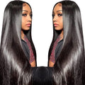 13X6 Lace Front Wigs Human Hair Pre Plucked With Baby Hair 30 Inch 180 Density Glueless Transparent HD Straight Lace Front Wigs Lace Frontal Wigs for Women Natural Black Color
