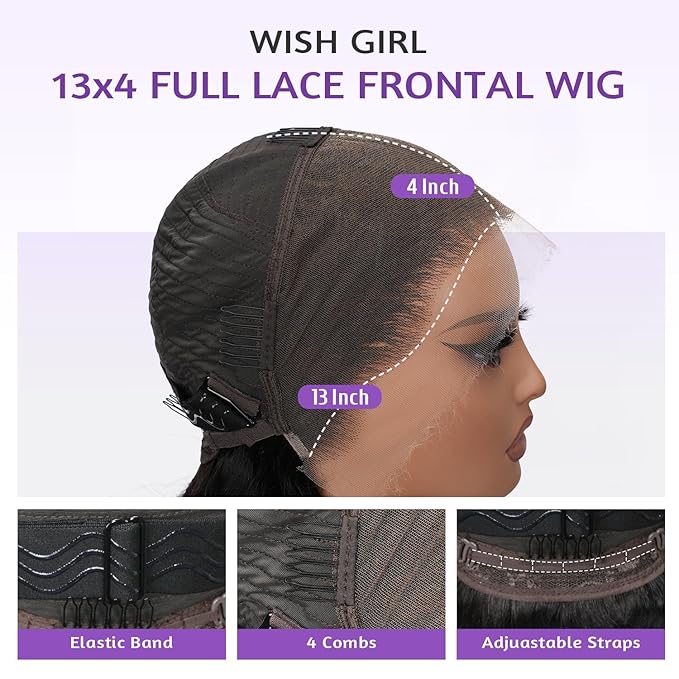 13x4 Full Frontal SKINLIKE Real HD Lace Wig 200% Density Body Wave Human Hair Vivid Pre-Plucked Hairline Bleached All Knots 0.10mm Ultra-thin Invisible Swiss HD Lace Front Wigs Frayed Ends 22 Inch