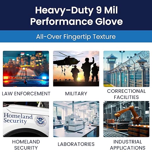 Adenna Dark Light Bulk Disposable Nitrile Gloves – 9 Mil, Heavy Duty Work Rubber Glove with Textured Grip, Non-Latex & Powder Free, Case of 900, Extra Large, Black