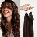 Luxy 100% Remy Human Hair – Halo Clip-In Hair Extensions –Natural Looking Volume & Length - One-Piece - Easy 5-Min Application 180 grams 20" Honey Espresso