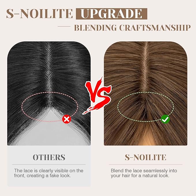 S-noilite Hair Toppers for Women Real Human Hair 3D 360° Cover Clip in 100% Real Human Hair Toppers 3″*4″ Clip in Silk Base 10 inch Meduim Brown