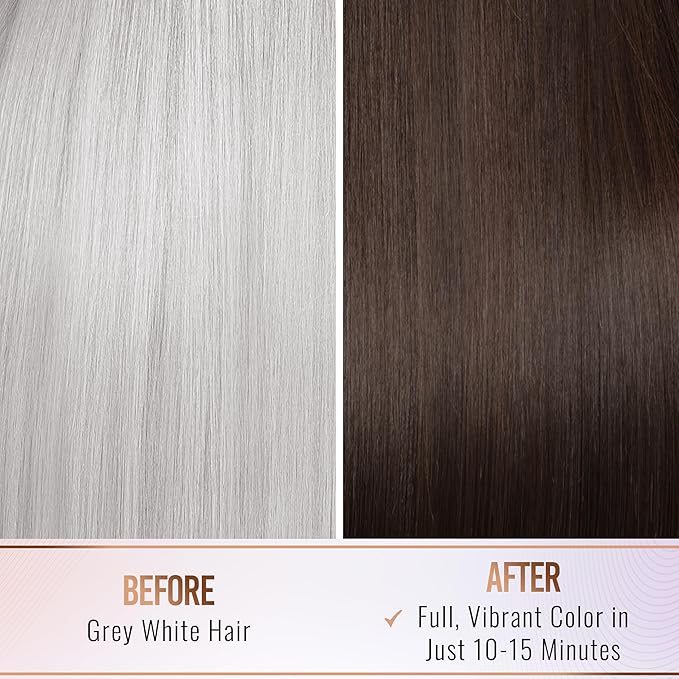 Herbishh Hair Color Shampoo for Gray Hair–Natural Hair Dye Shampoo with Argan Hair Mask–Travel size-Colors Hair in Minutes–Long lasting colour–1pack –Ammonia-Free (#Dark Brown)