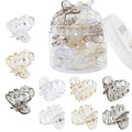 4cm Hair Clips Strong Grip Champagne LightGray and Clear Octopus Claw Clips 9 Pcs Medium to Small Claw Clips for Women and Girls Thick Hair Styling Sectioning.