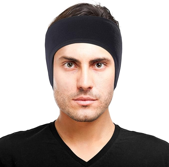 Windproof Earband Headbands Ear Warmer Head Double Layer Fleece-More Thicker Gear Ear Muffs for Men Women in Cold Weather Snow Runners Jogging