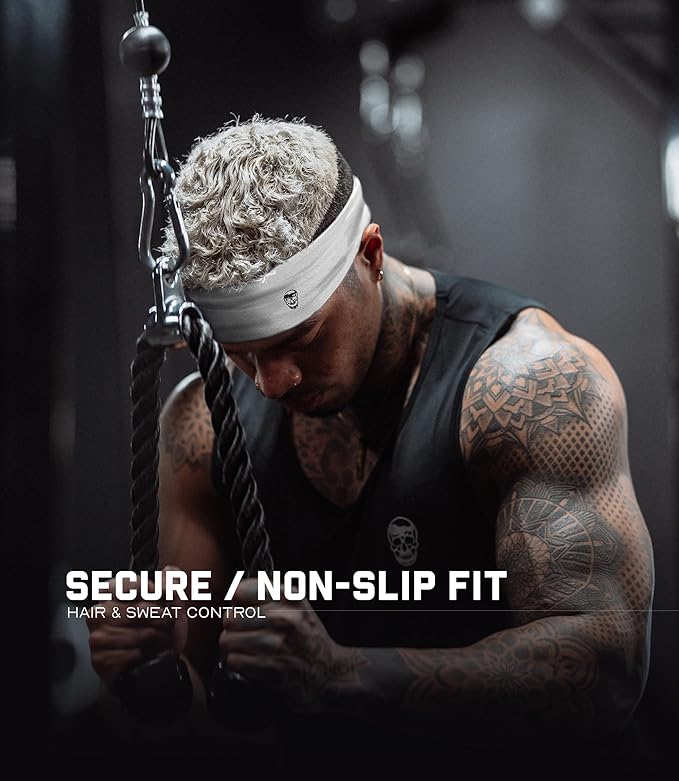 Gymreapers Workout Headbands for Men & Women-Comfortable Sweat Absorbing Band to Keep Hair Back During Running Sports Gym Cycling and Outdoor Activities