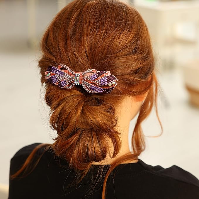 Geyoga 6 Pieces Vintage Hair Barrettes for Women Retro Flower French Pearl Crystal Rhinestones Clips Hair Pins for Women Styling Accessories(Cute Style)