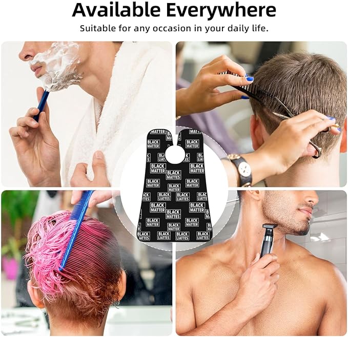 Adjustable Non-Stick Beard Apron, Hair Catcher Cape for Shaving Grooming, Waterproof with Suction Cups Men, Black People Lives Matter Shave Bib