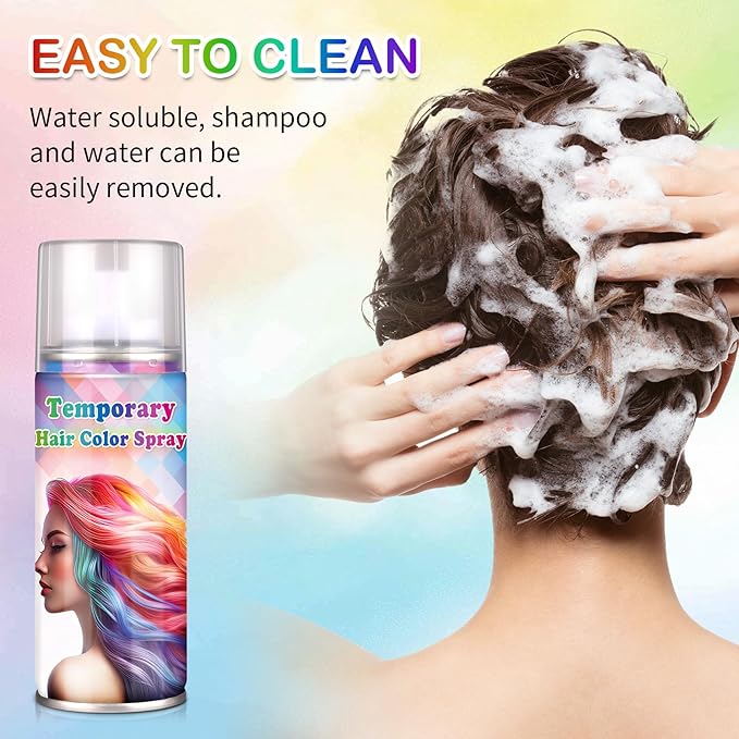 Temporary Hair Color Spray for Women and Kids,One-Time Use Black Temporary Hair Dye,Quick-drying Colored Hair Spray for Halloween,Christmas,Cosplay,120ML (Black）